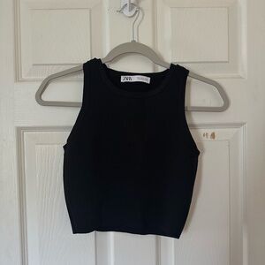 Zara top, Zara cropped top, Zara black top